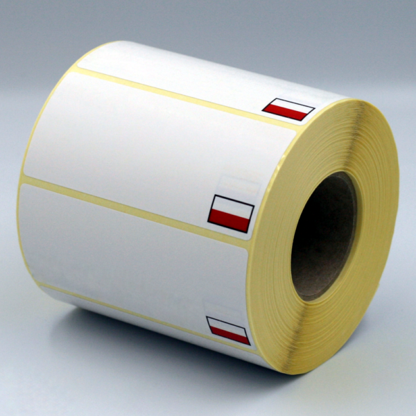 Etykieta 90×40 mm z flagą polski
